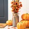 Set of 2 Fall Sunflower Leaf Potted Tree Thanksgiving Porch Decor